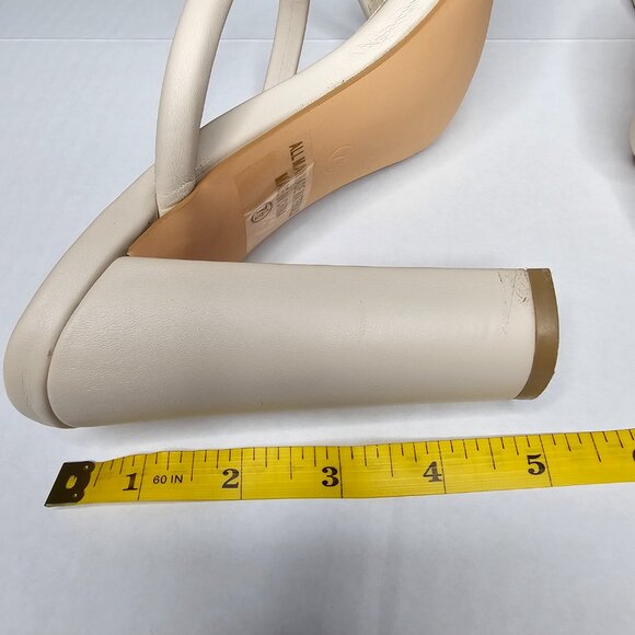 Miss Lola Jenna Block Heel Mules Ivory Square Toe Chunky Slip On Size Size 7.5 - Picture 9 of 12